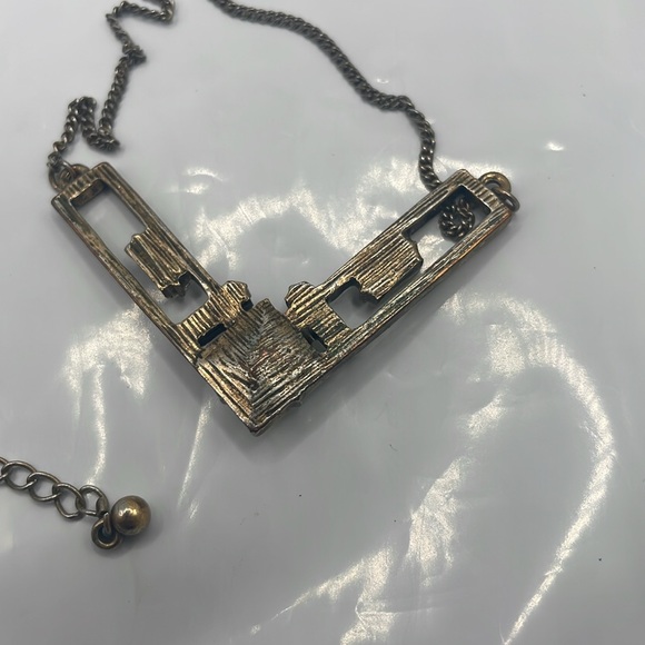 Vintage crystal two-tone necklace - Picture 3 of 5